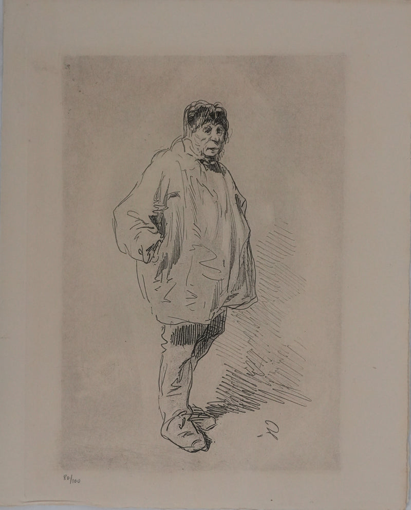 Paul GAVARNI : Le paysan, Gravure originale signée