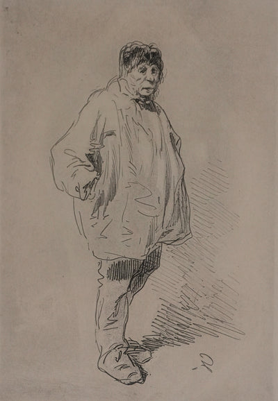 Paul GAVARNI : Le paysan, Gravure originale signée