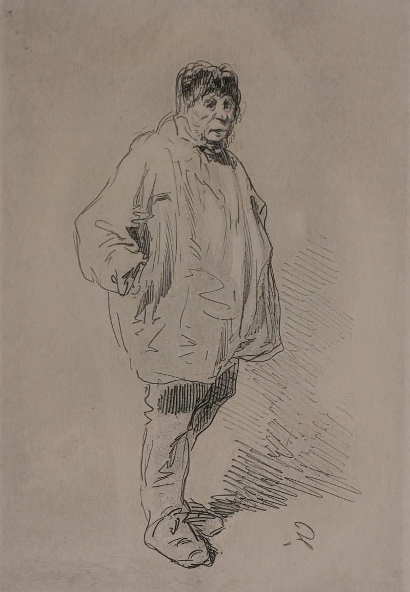 Paul GAVARNI : Le paysan, Gravure originale signée