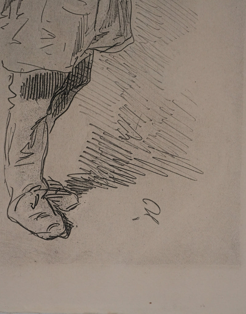 Paul GAVARNI : Le paysan, Gravure originale signée