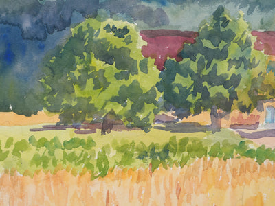 Salomon Alfred BOISECQ : Mas provençale, Aquarelle originale signée
