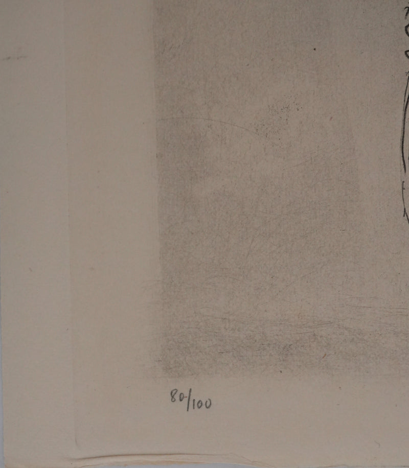 Paul GAVARNI : Le paysan, Gravure originale signée