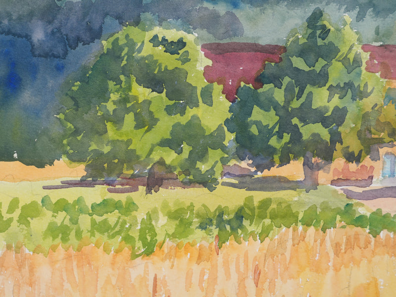 Salomon Alfred BOISECQ : Mas provençale, Aquarelle originale signée