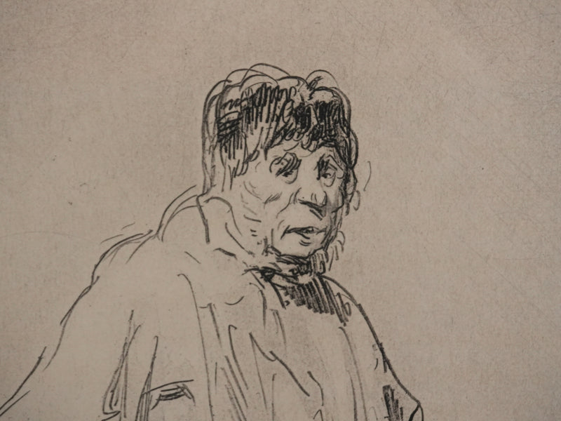 Paul GAVARNI : Le paysan, Gravure originale signée