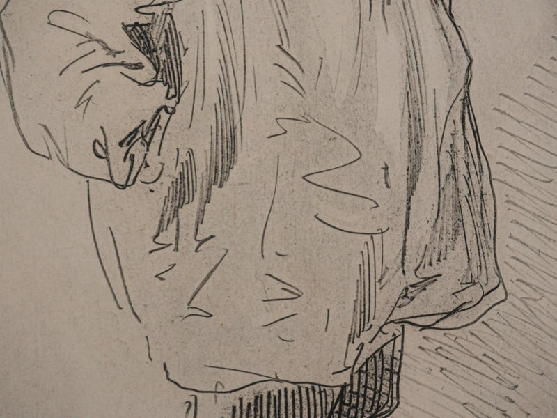 Paul GAVARNI : Le paysan, Gravure originale signée