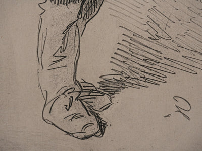 Paul GAVARNI : Le paysan, Gravure originale signée