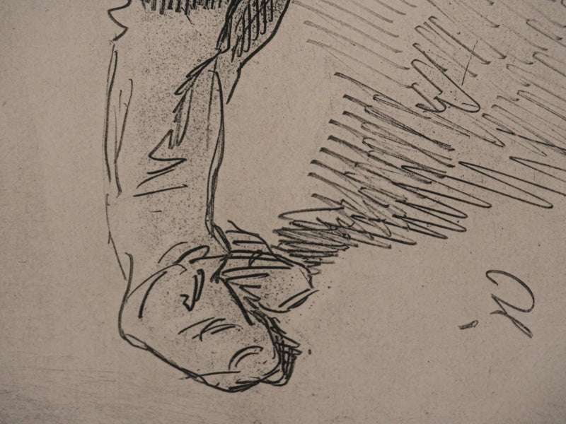 Paul GAVARNI : Le paysan, Gravure originale signée