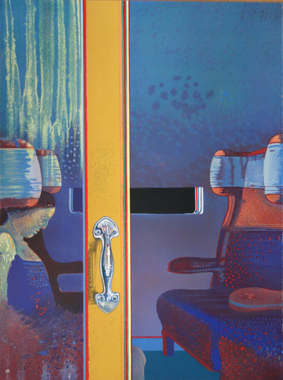 Leonardo CREMONINI : Voyage en train, Lithographie originale (vue générale) - Crédit photo : Galerie Art.Paris
