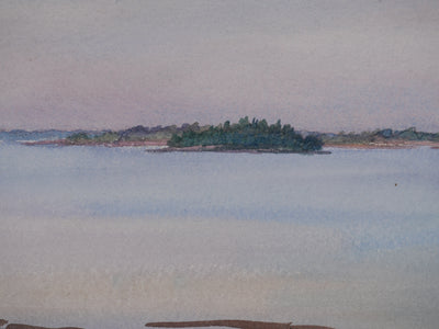 Salomon Alfred BOISECQ : Morbihan, Plage à Séné, Aquarelle originale signée