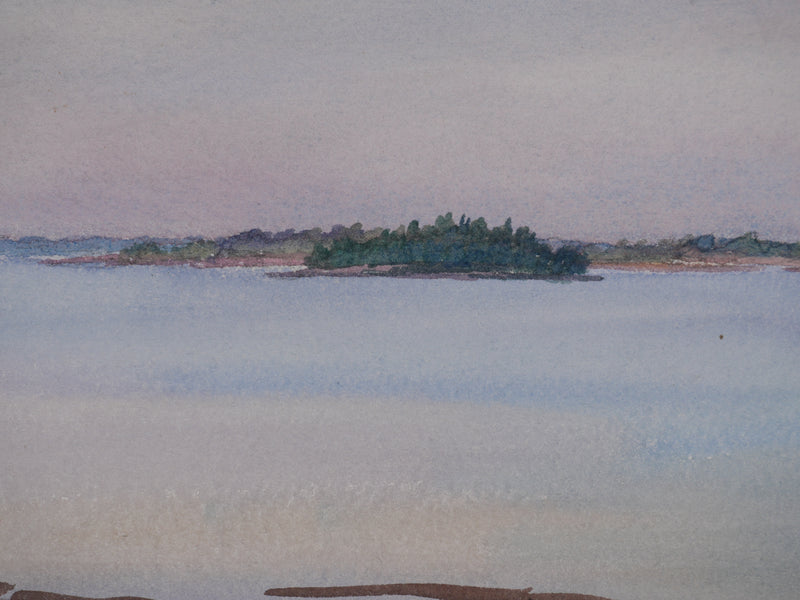 Salomon Alfred BOISECQ : Morbihan, Plage à Séné, Aquarelle originale signée