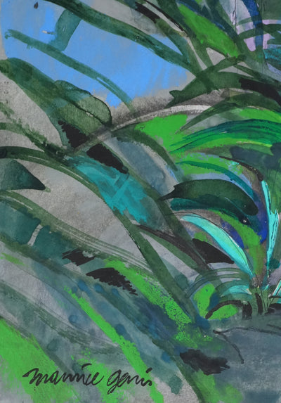 Maurice GENIS : Le jardin à la verrière, Dessin original signé