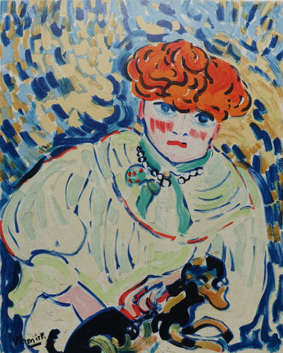 Maurice DE VLAMINCK : Femme au petit chien, Lithographie originale (photo de détail 2) - Crédit photo : Galerie Art.Paris