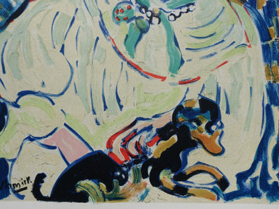 Maurice DE VLAMINCK : Femme au petit chien, Lithographie originale (photo de détail 5) - Crédit photo : Galerie Art.Paris