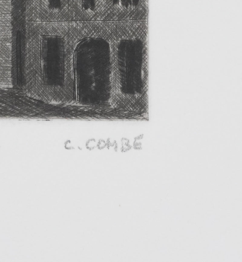 Camille COMBE : Carcassonne, Gravure originale signée