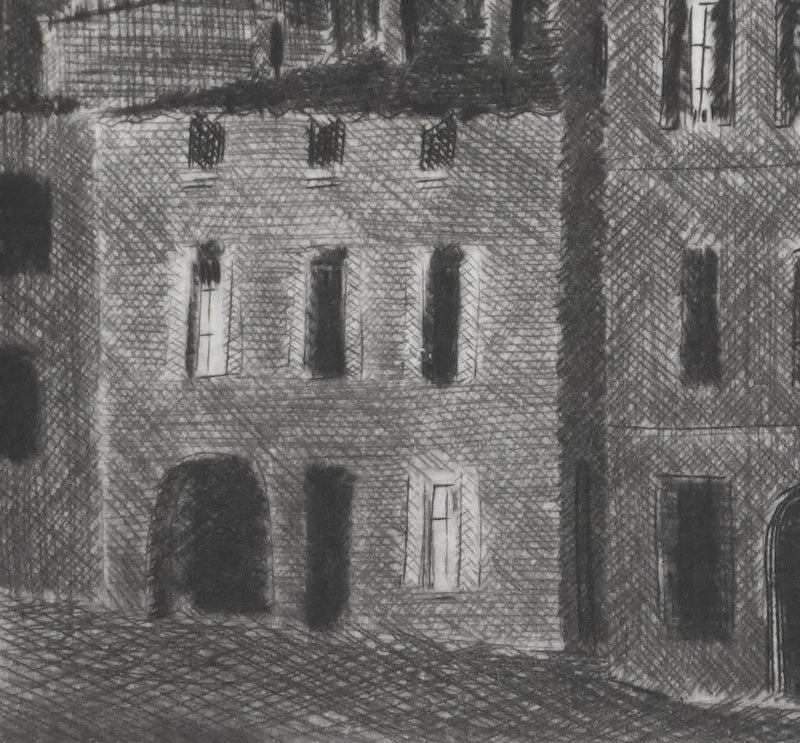 Camille COMBE : Carcassonne, Gravure originale signée