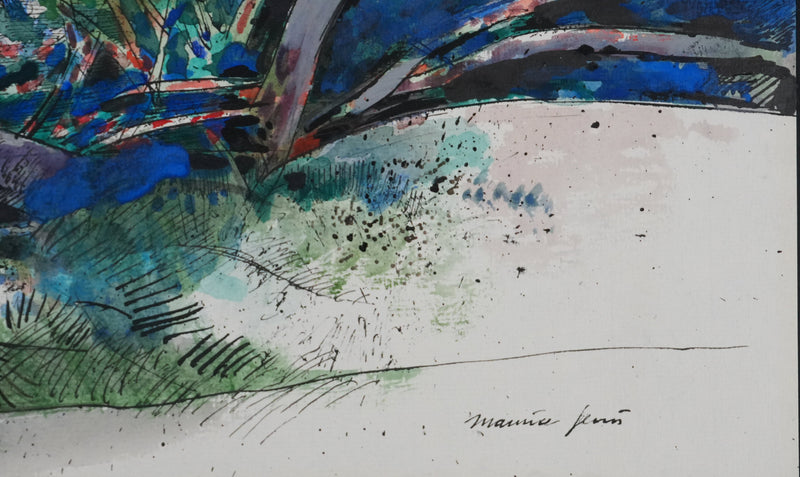 Maurice GENIS : Les pins sur la dune, Dessin original signé