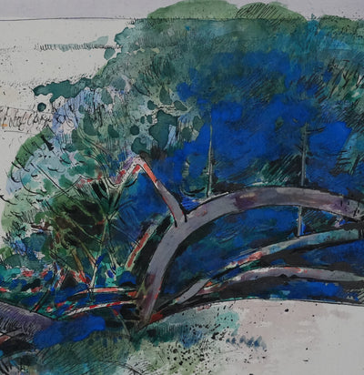 Maurice GENIS : Les pins sur la dune, Dessin original signé