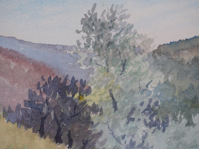 Salomon Alfred BOISECQ : Village provençal, Aquarelle originale signée