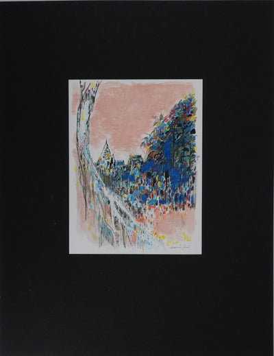 Maurice GENIS : Le petit bois abstrait, Dessin original signé