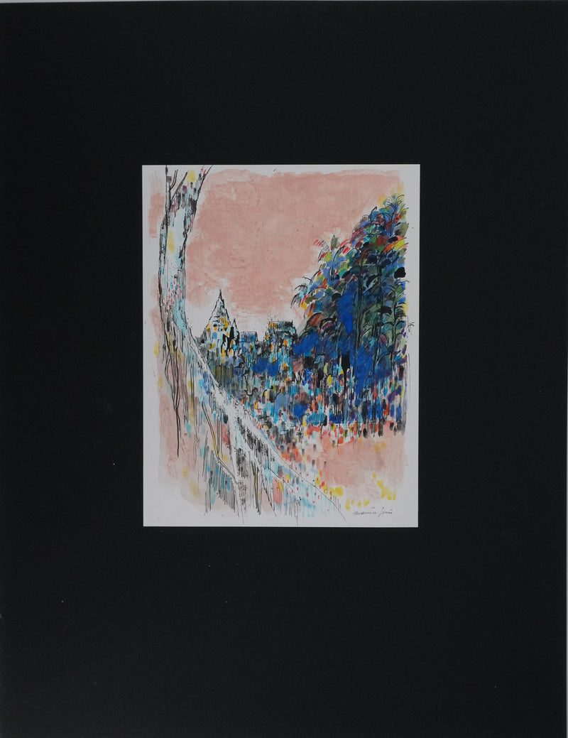 Maurice GENIS : Le petit bois abstrait, Dessin original signé