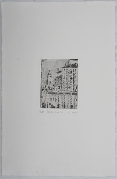 Camille COMBE : Petite Venise, Gravure originale signée