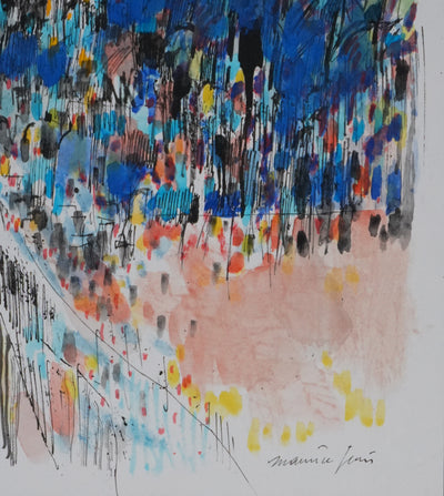 Maurice GENIS : Le petit bois abstrait, Dessin original signé