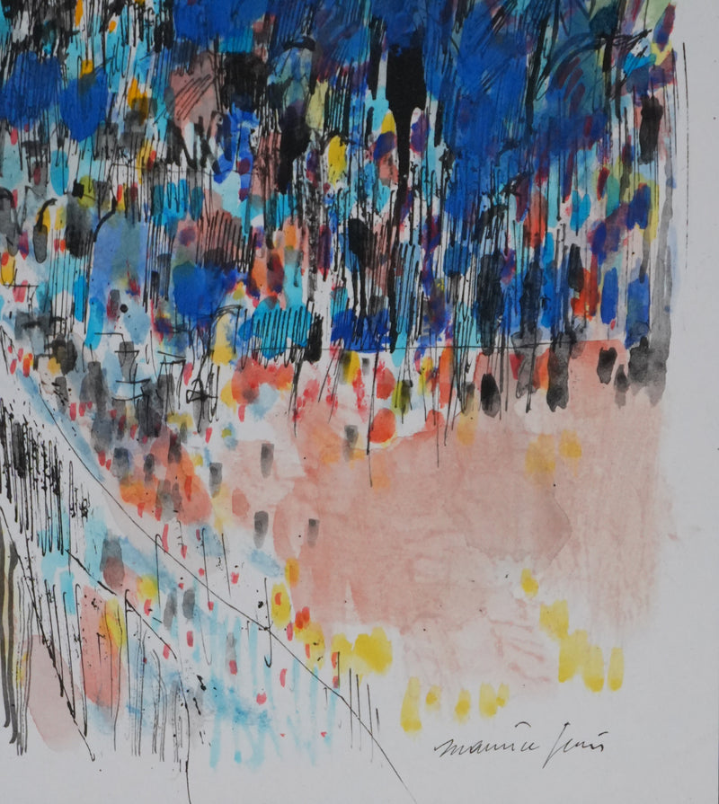 Maurice GENIS : Le petit bois abstrait, Dessin original signé