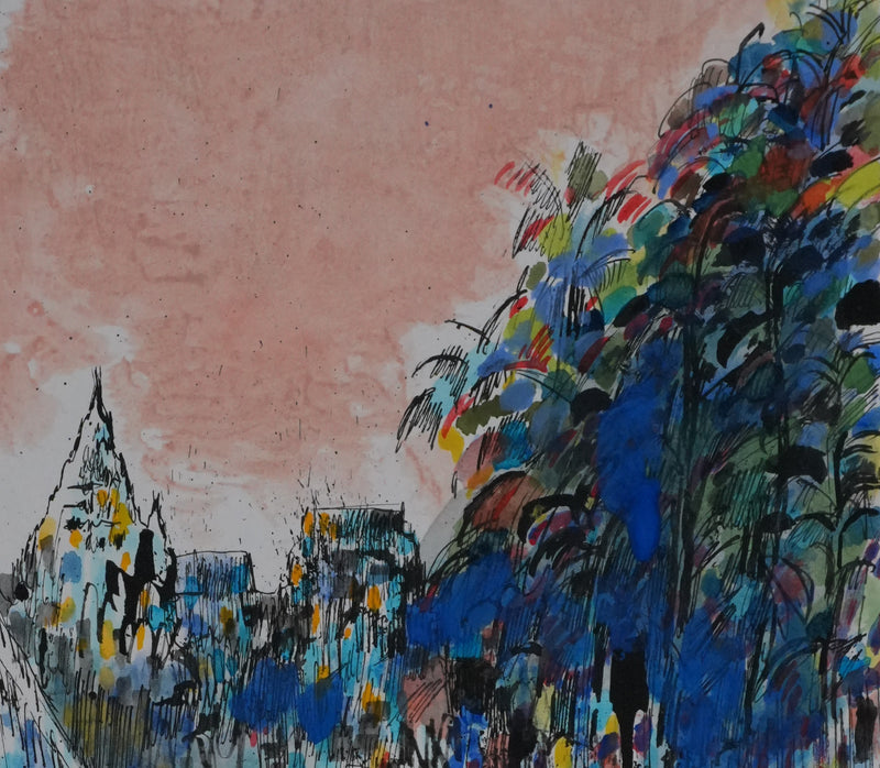 Maurice GENIS : Le petit bois abstrait, Dessin original signé