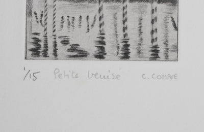Camille COMBE : Petite Venise, Gravure originale signée