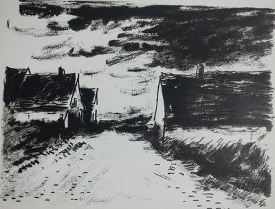 Maurice DE VLAMINCK : Maisons dans la Beauce, Lithographie originale (photo de détail 3) - Crédit photo : Galerie Art.Paris