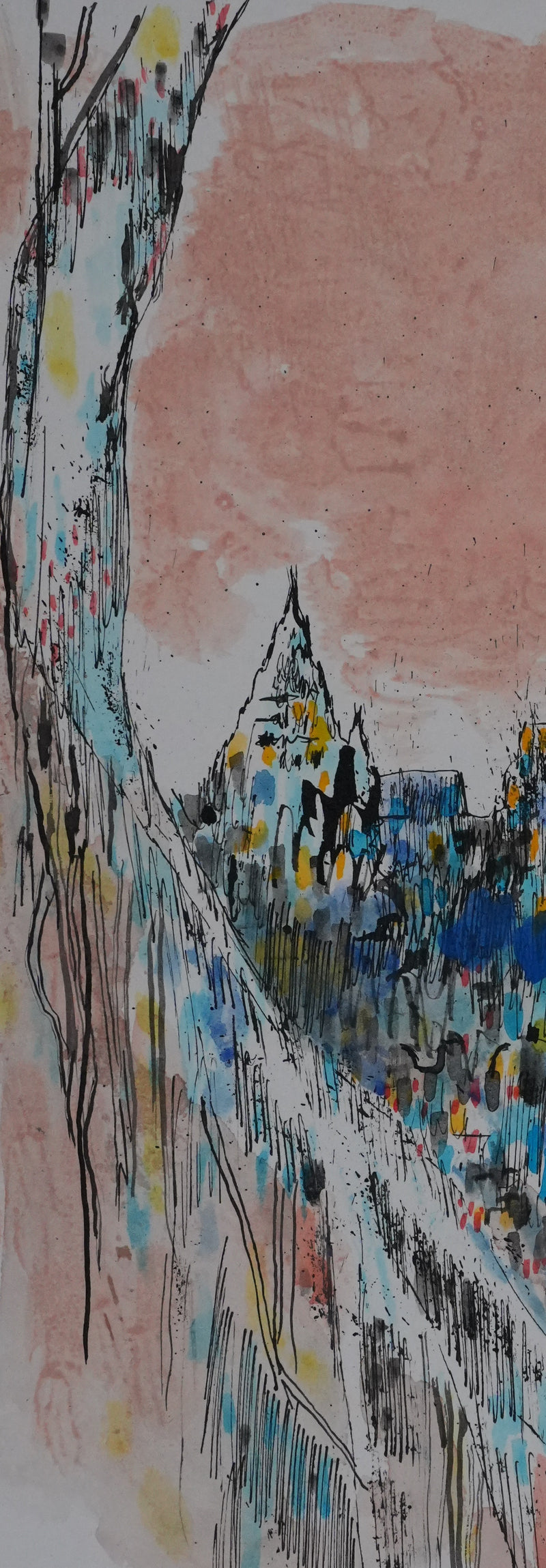 Maurice GENIS : Le petit bois abstrait, Dessin original signé