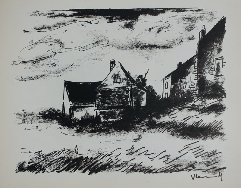 Maurice DE VLAMINCK : La potinière à Rueil, Lithographie originale signée