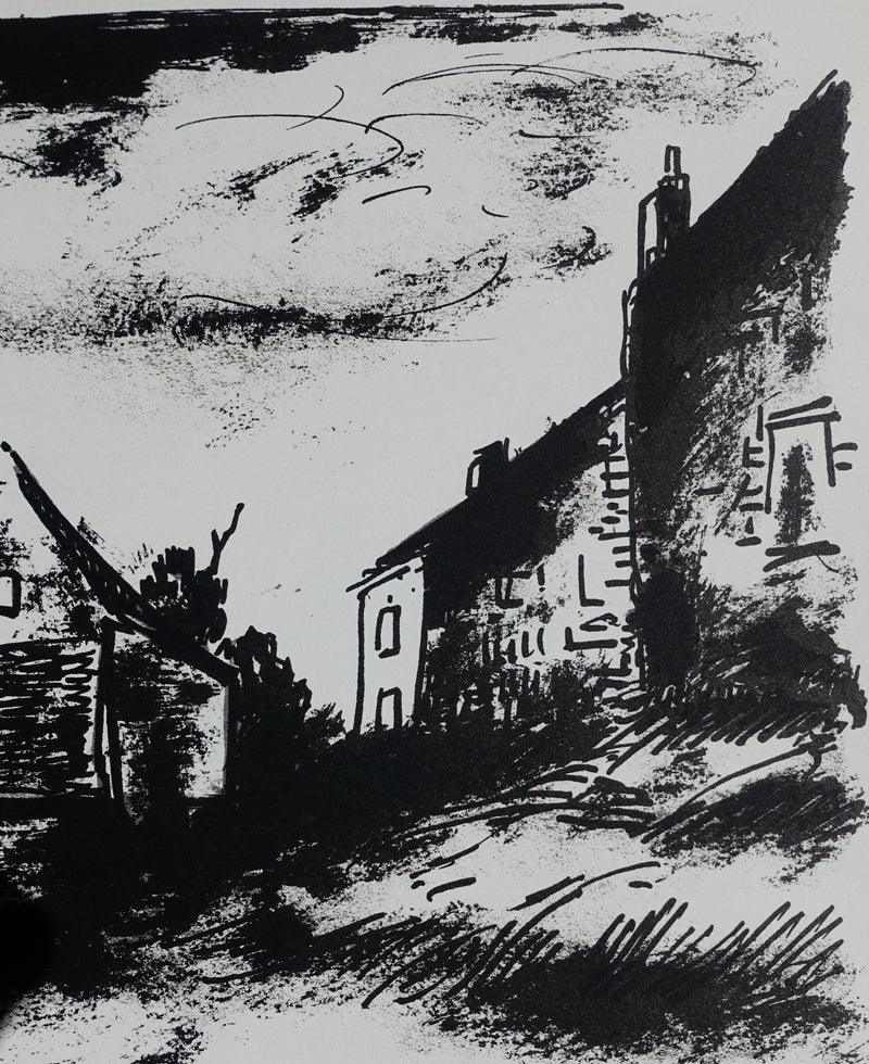 Maurice DE VLAMINCK : La potinière à Rueil, Lithographie originale signée