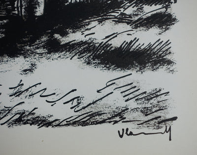 Maurice DE VLAMINCK : La potinière à Rueil, Lithographie originale signée