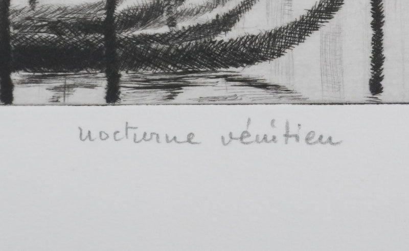 Camille COMBE : Nocturne vénitien, Gravure originale signée