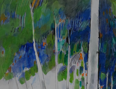 Maurice GENIS : Les palmiers au bord de mer, Dessin original signé