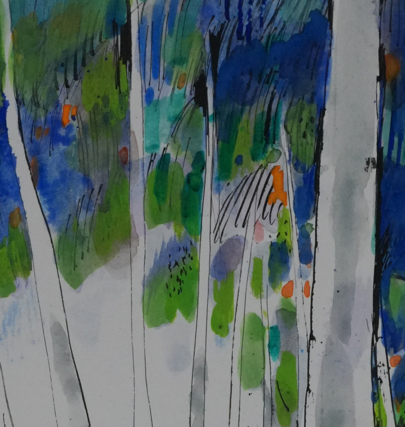 Maurice GENIS : Les palmiers au bord de mer, Dessin original signé