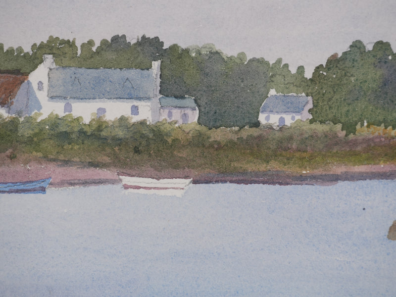 Salomon Alfred BOISECQ : Golf du Morbihan, Aquarelle originale signée