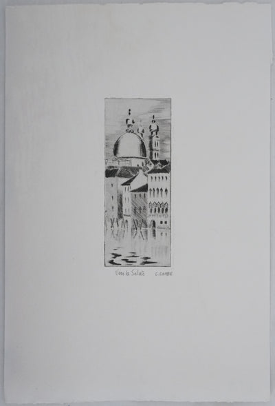 Camille COMBE : Vers la Salute, Gravure originale signée