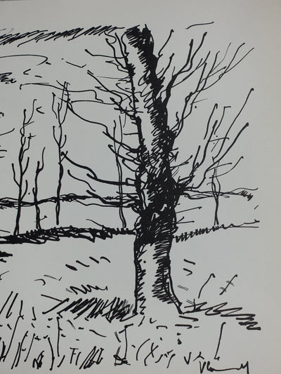 Maurice DE VLAMINCK : Normandie, Vallée de l'Avre, Lithographie originale signée