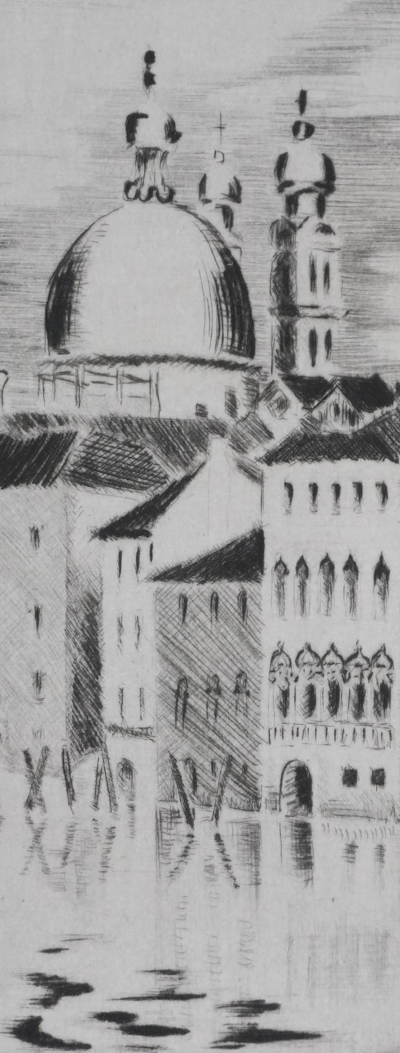Camille COMBE : Vers la Salute, Gravure originale signée
