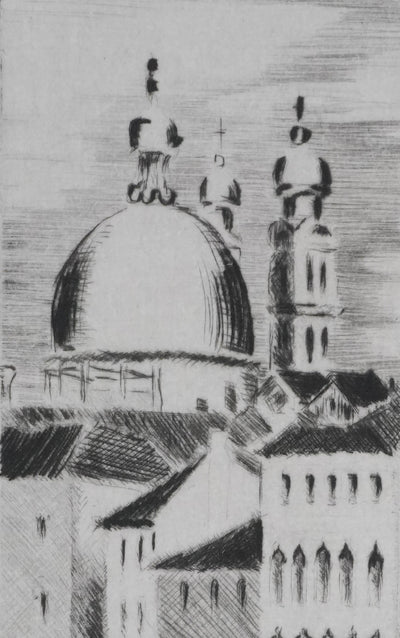 Camille COMBE : Vers la Salute, Gravure originale signée