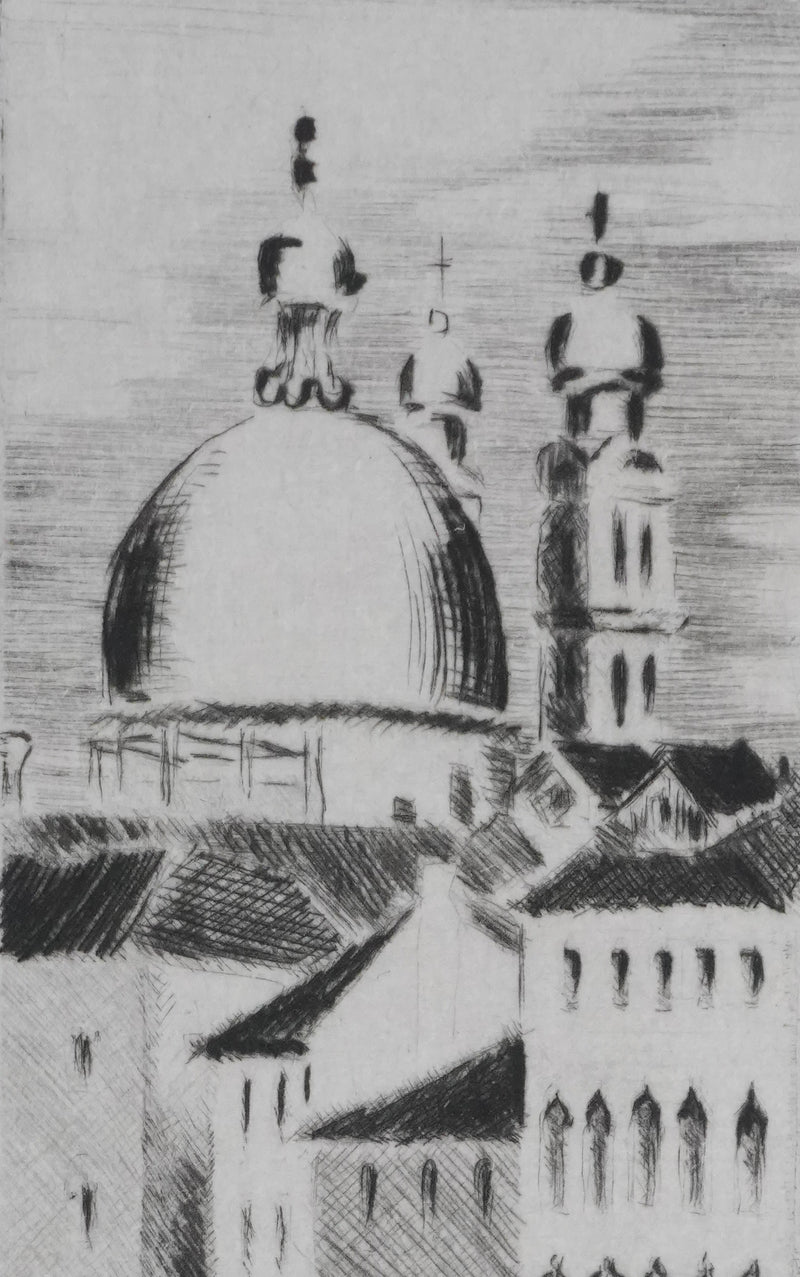 Camille COMBE : Vers la Salute, Gravure originale signée