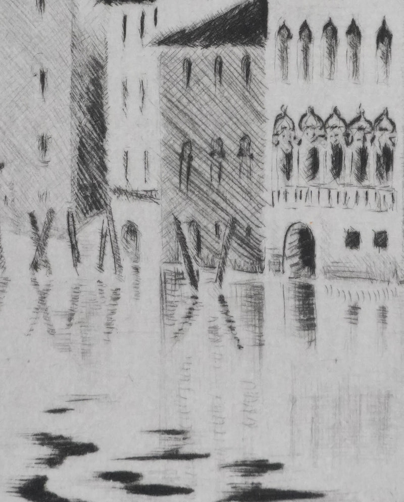 Camille COMBE : Vers la Salute, Gravure originale signée