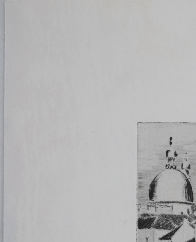 Camille COMBE : Vers la Salute, Gravure originale signée