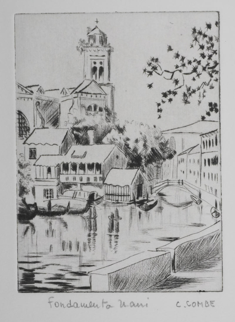 Camille COMBE : Fondamenta Nani, Gravure originale signée