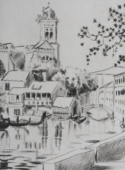 Camille COMBE : Fondamenta Nani, Gravure originale signée