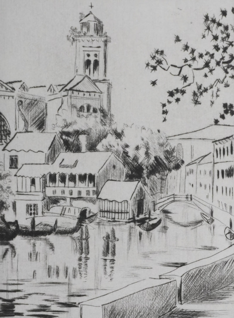 Camille COMBE : Fondamenta Nani, Gravure originale signée