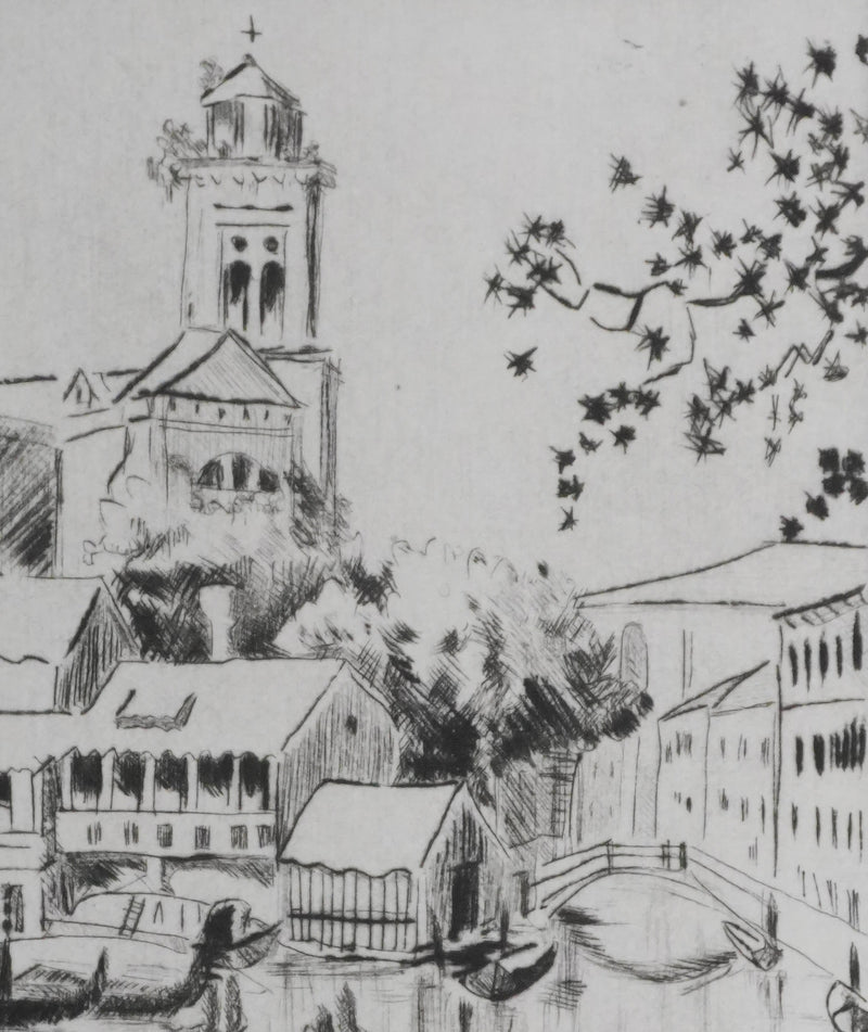 Camille COMBE : Fondamenta Nani, Gravure originale signée