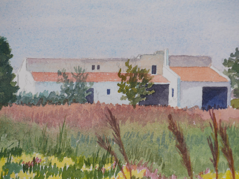 Salomon Alfred BOISECQ : Bergerie en Provence, Aquarelle originale (photo de détail 4) - Crédit photo : Galerie Art.Paris